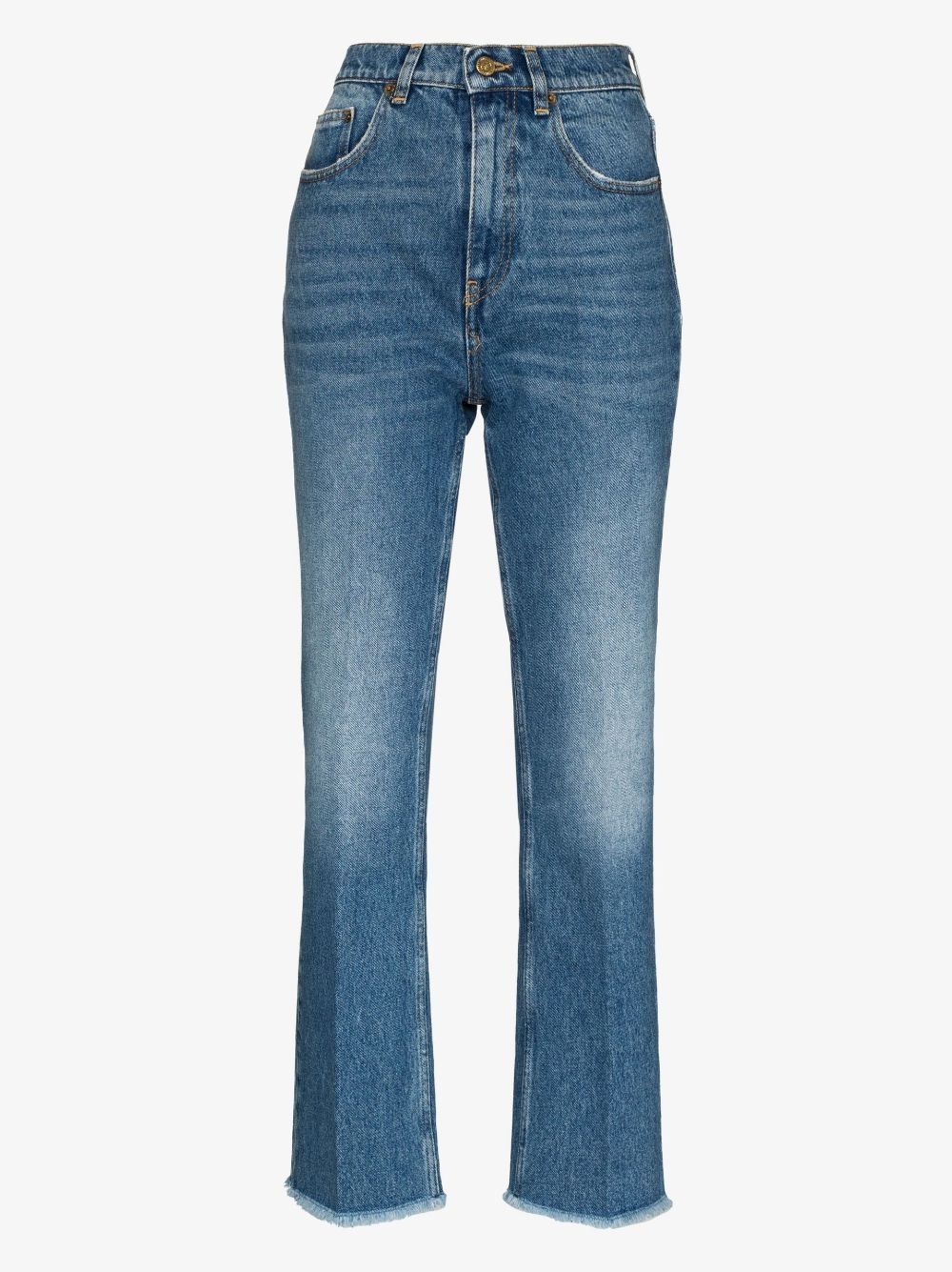 Blue faded cropped jeans - women - GOLDEN GOOSE